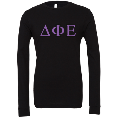 Delta Phi Epsilon Lettered Long Sleeve T-Shirts