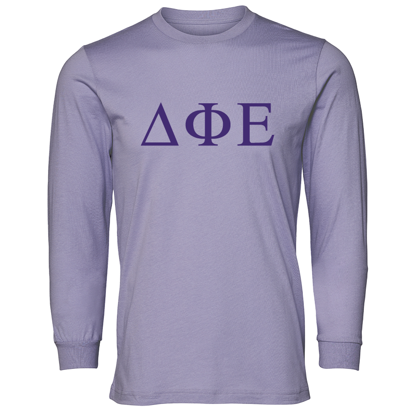 Delta Phi Epsilon Lettered Long Sleeve T-Shirts