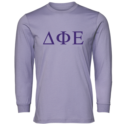 Delta Phi Epsilon Lettered Long Sleeve T-Shirts