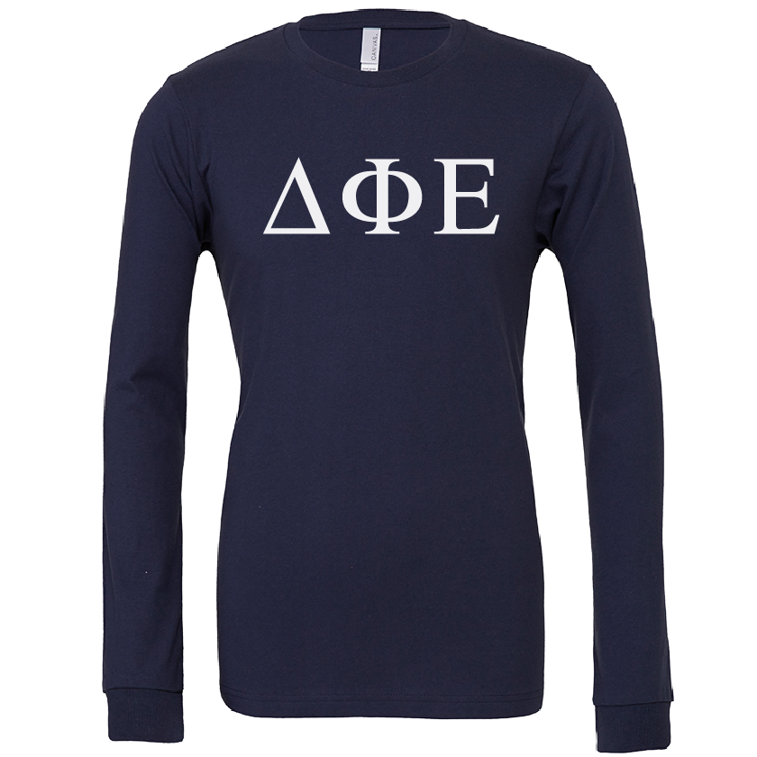 Delta Phi Epsilon Lettered Long Sleeve T-Shirts