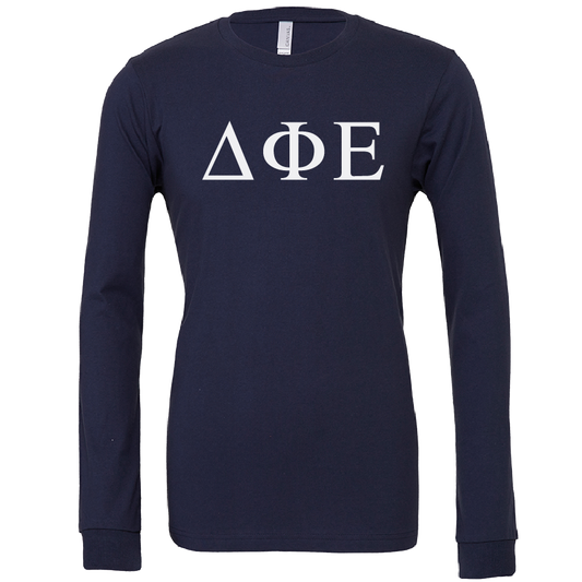 Delta Phi Epsilon Lettered Long Sleeve T-Shirts