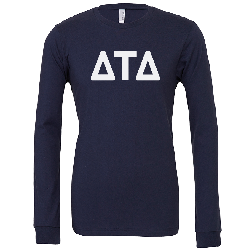 Delta Tau Delta Lettered Long Sleeve T-Shirts