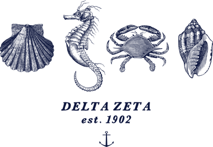 Delta Zeta Nautical Graphic Crewnecks