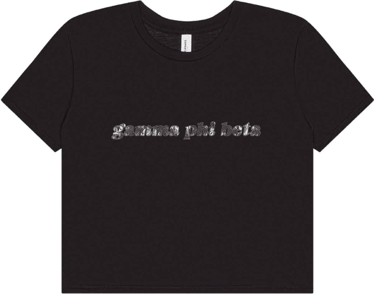 Gamma Phi Beta black crop top