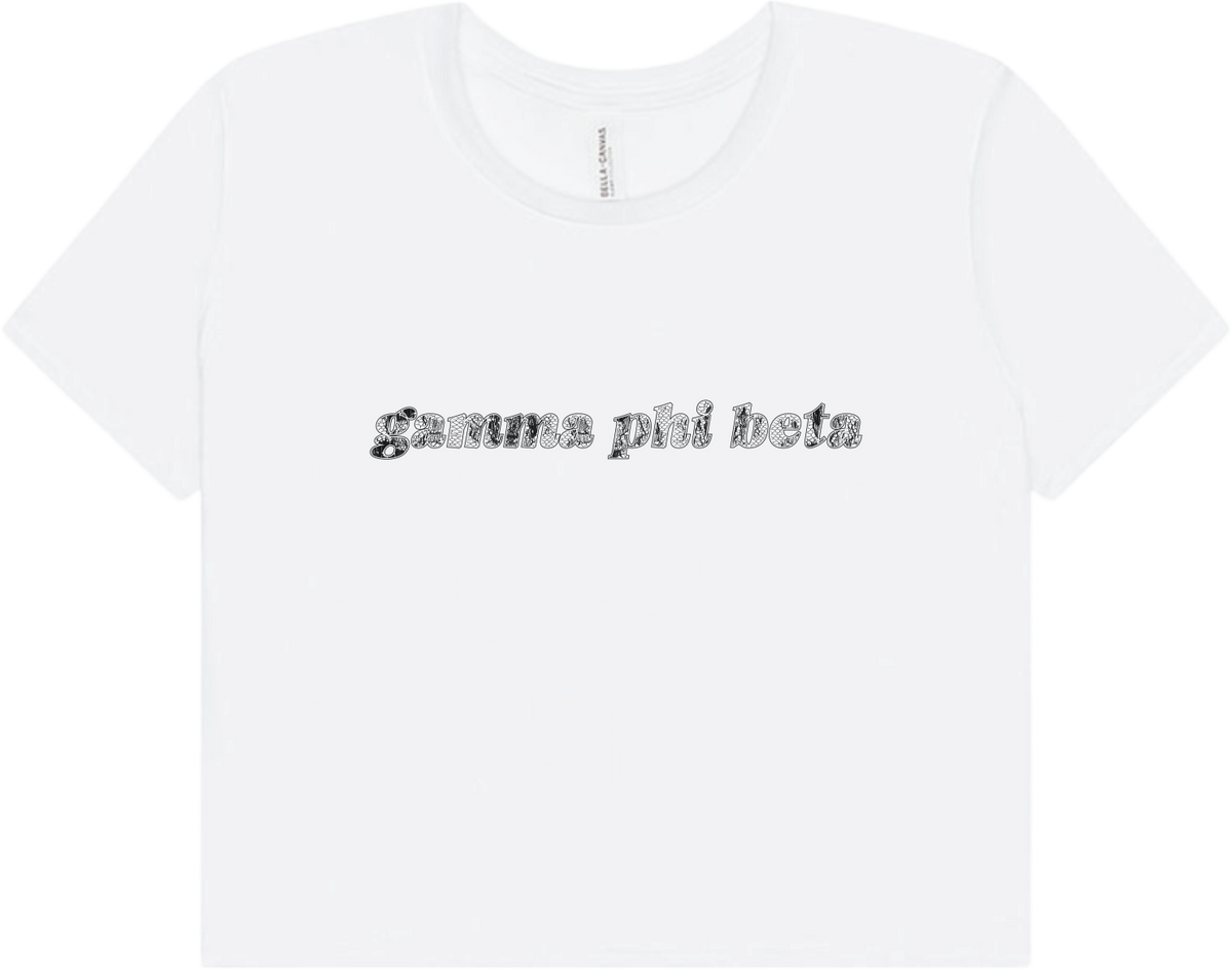 Gamma Phi Beta white cropped tee