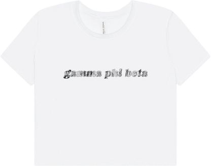 Gamma Phi Beta white cropped tee