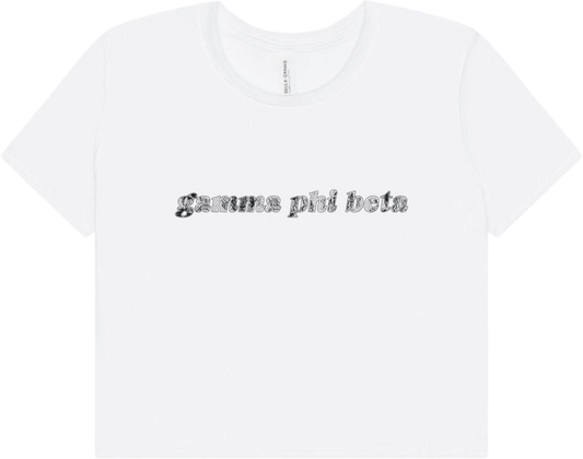 Gamma Phi Beta white cropped tee