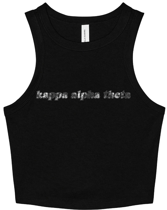 Kappa Alpha Theta Lace Print Cropped Tank