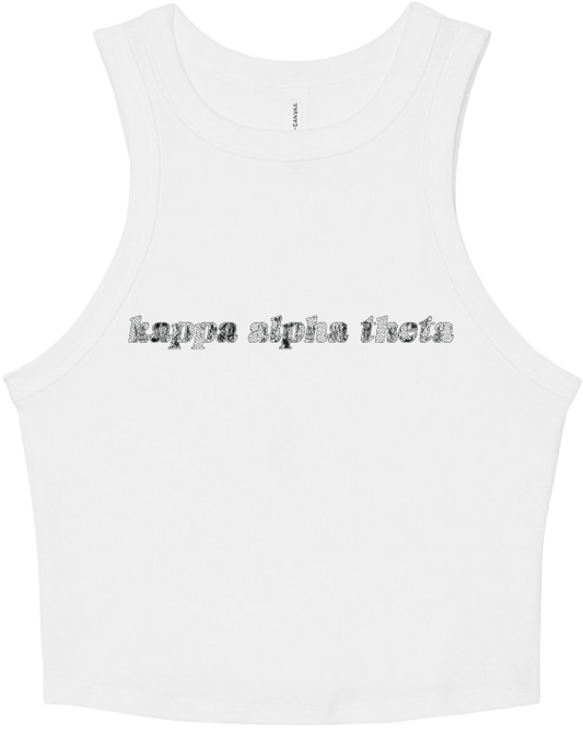 Kappa Alpha Theta Lace Print Cropped Tank
