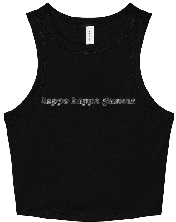 Kappa Kappa Gamma Lace Print Cropped Tank