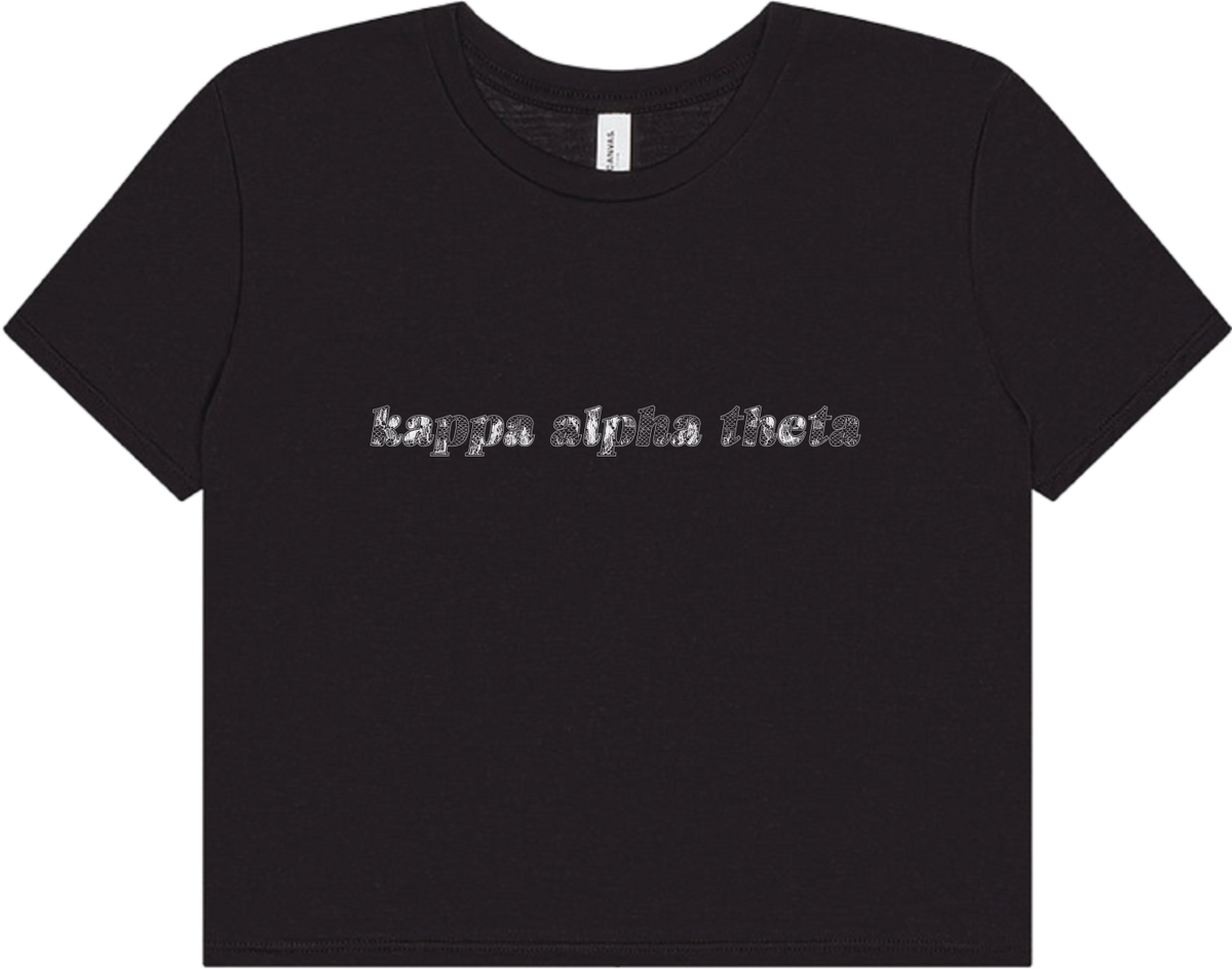 Kappa Alpha Theta black cropped tee