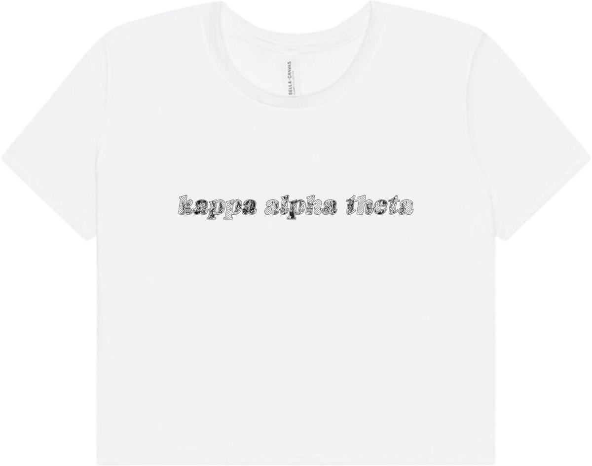 Kappa Alpha Theta white cropped tee