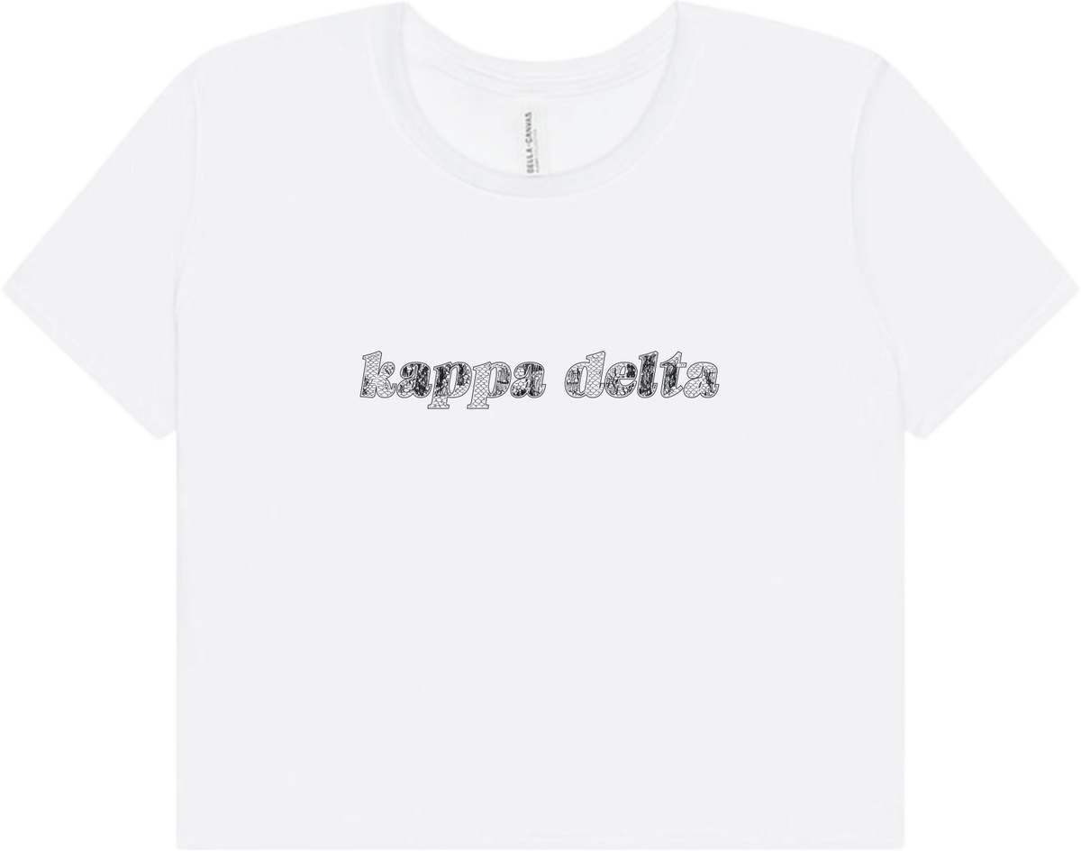 Kappa Delta white crop top