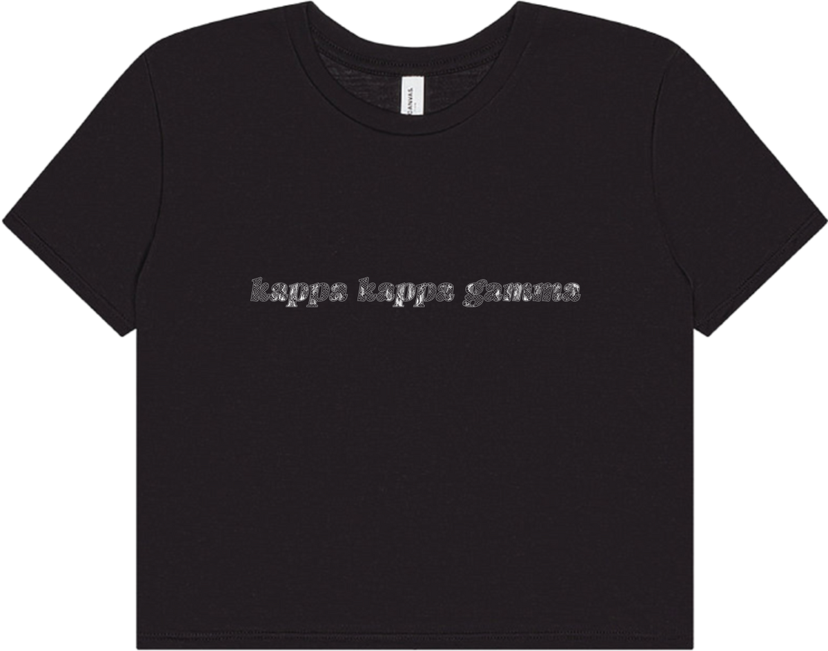 Kappa Kappa Gamma cropped black tee