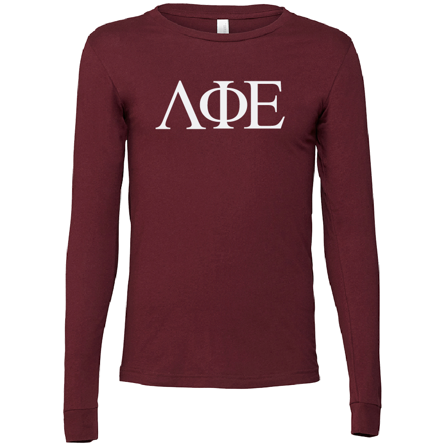 Lambda Phi Epsilon Lettered Long Sleeve T-Shirts