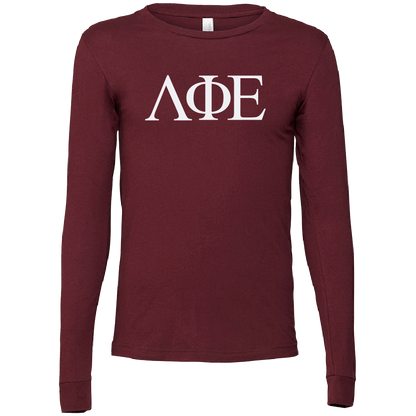 Lambda Phi Epsilon Lettered Long Sleeve T-Shirts