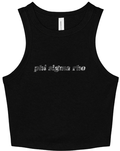 Phi Sigma Rho Lace Print Cropped Tank
