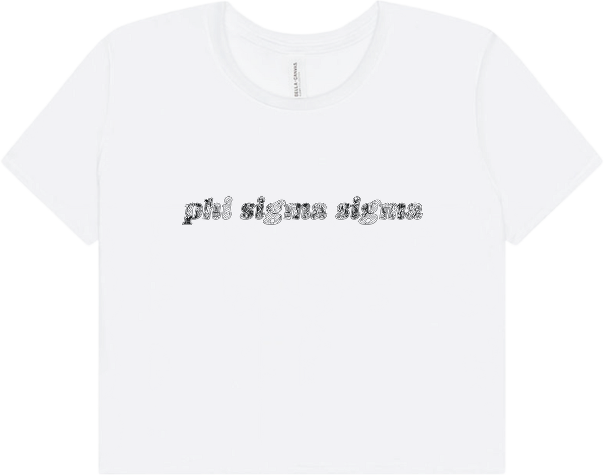 Phi Sigma Sigma white cropped tee