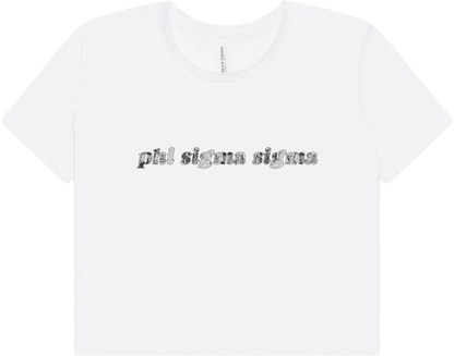 Phi Sigma Sigma white cropped tee