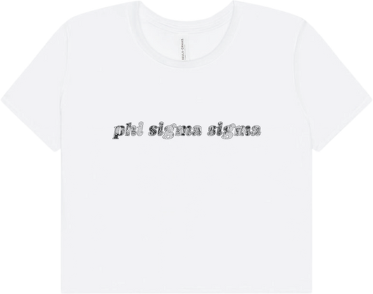 Phi Sigma Sigma white cropped tee