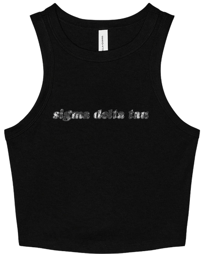 Sigma Delta Tau Lace Print Cropped Tank