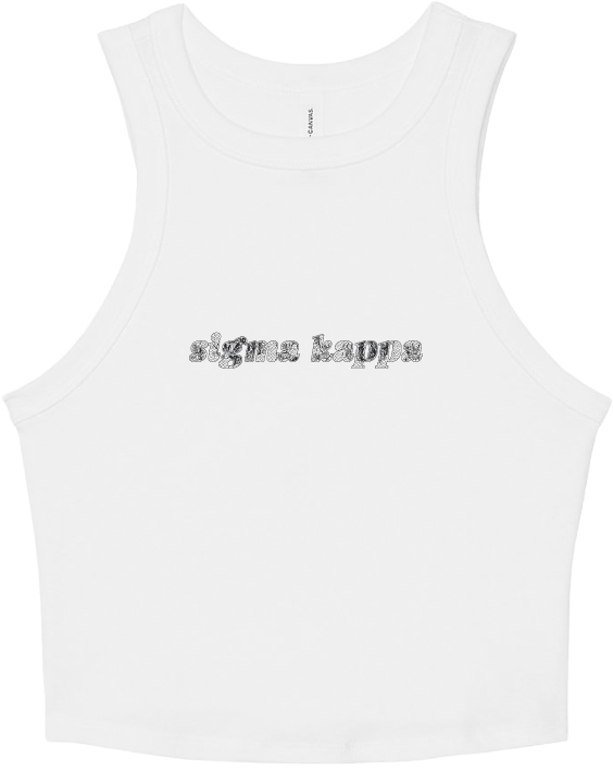 Sigma Kappa Lace Print Cropped Tank