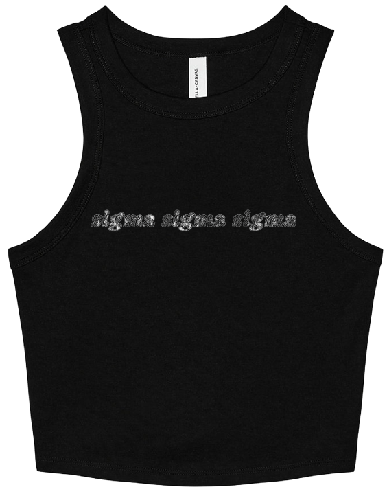 Sigma Sigma Sigma Lace Print Cropped Tank