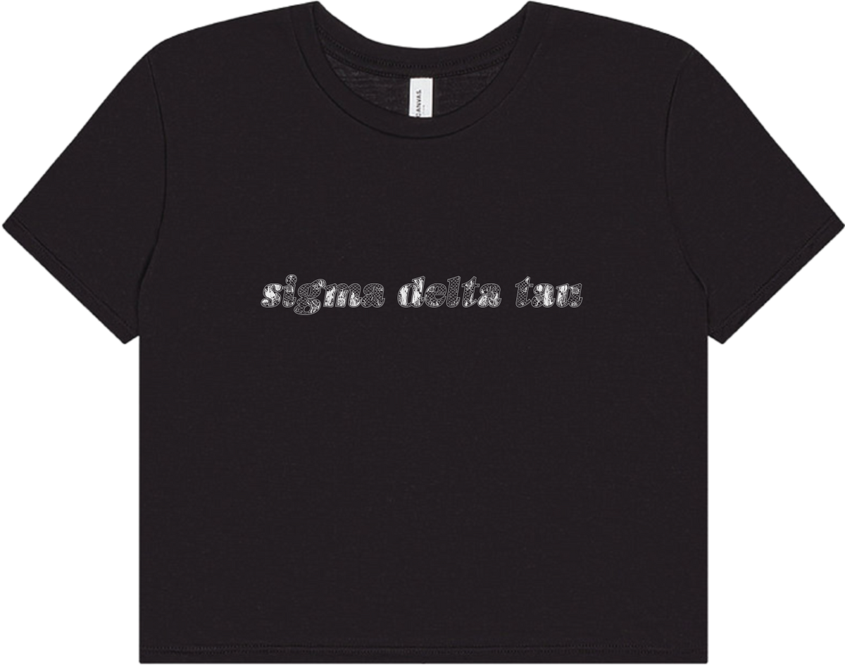 Sigma Delta Tau black cropped tee
