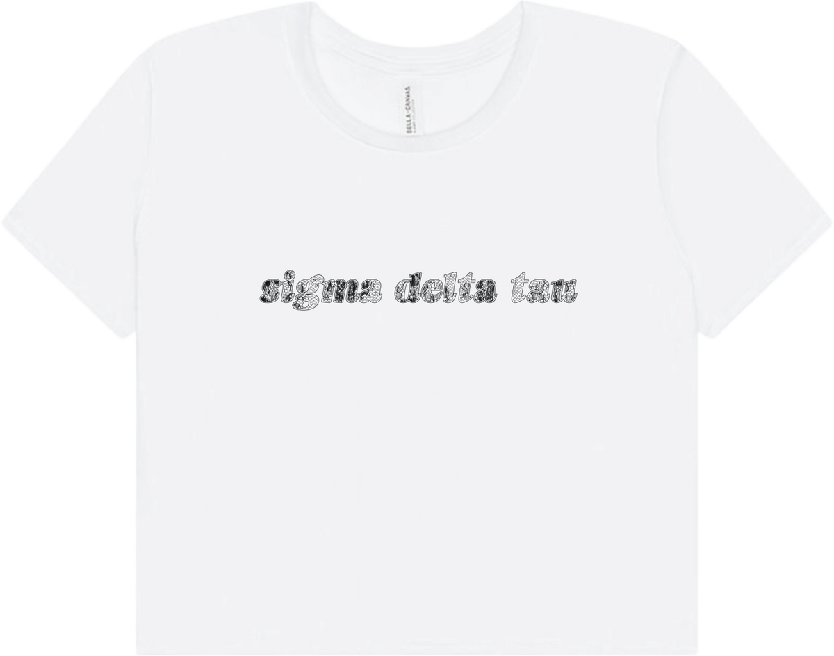 Sigma Delta Tau cropped white tee