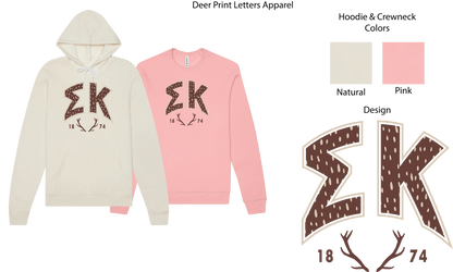 Sigma Kappa Fawn Print Varsity Hoodie