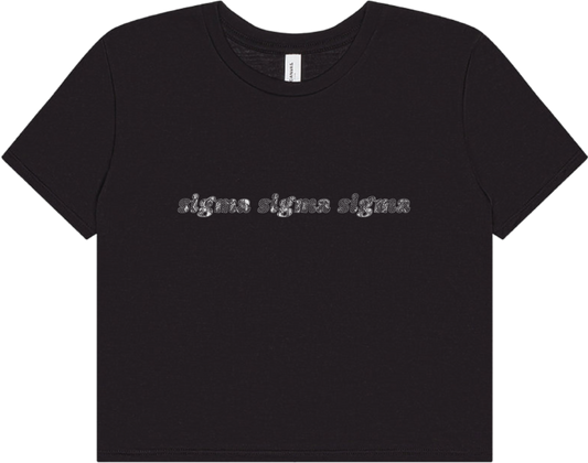 Sigma Sigma Sigma cropped tee in black