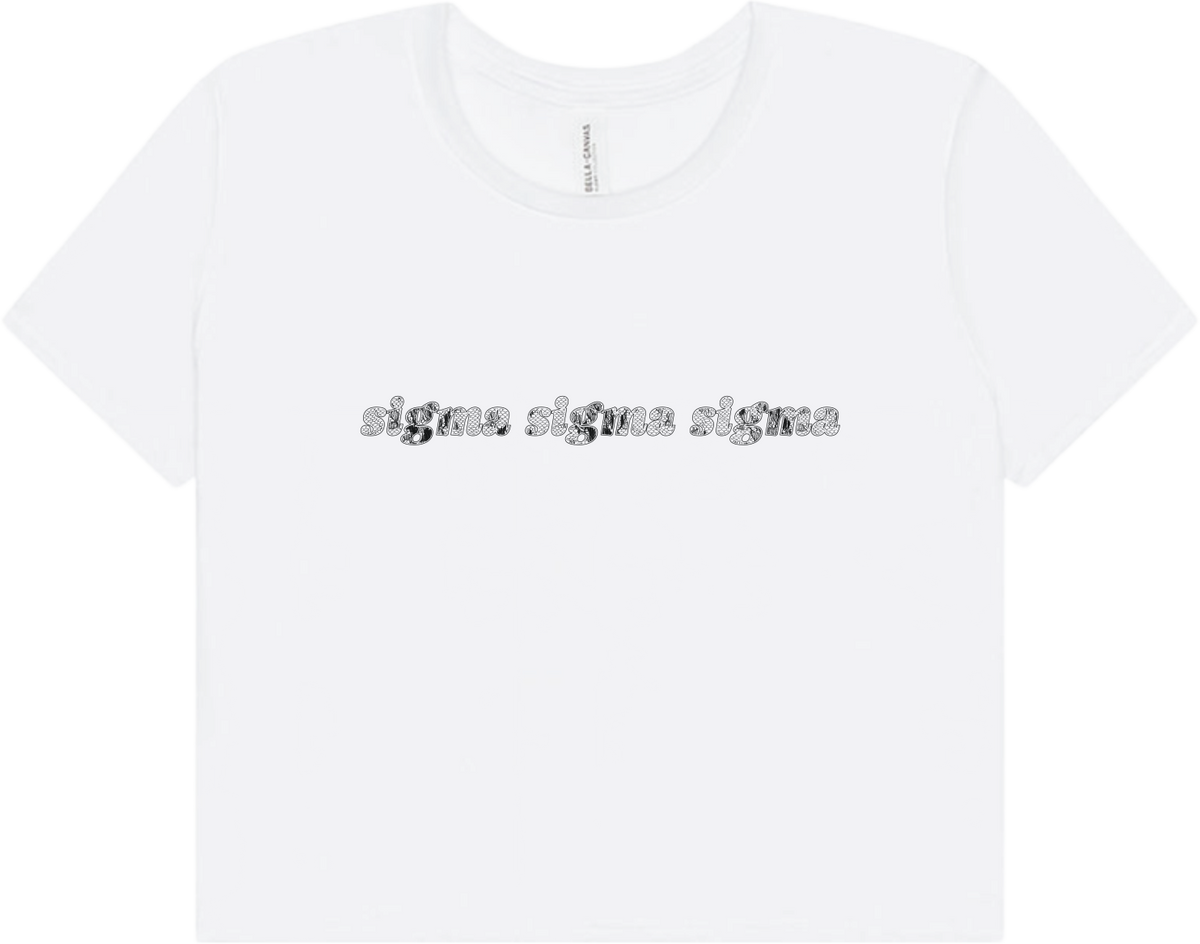 Sigma Sigma Sigma cropped tee in white