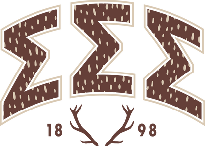 Sigma Sigma Sigma Fawn Print Varsity Crewneck