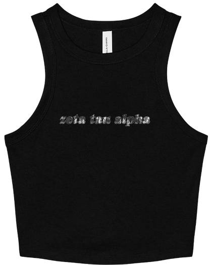 Zeta Tau Alpha Lace Print Cropped Tank