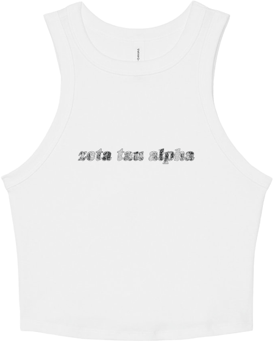 Zeta Tau Alpha Lace Print Cropped Tank