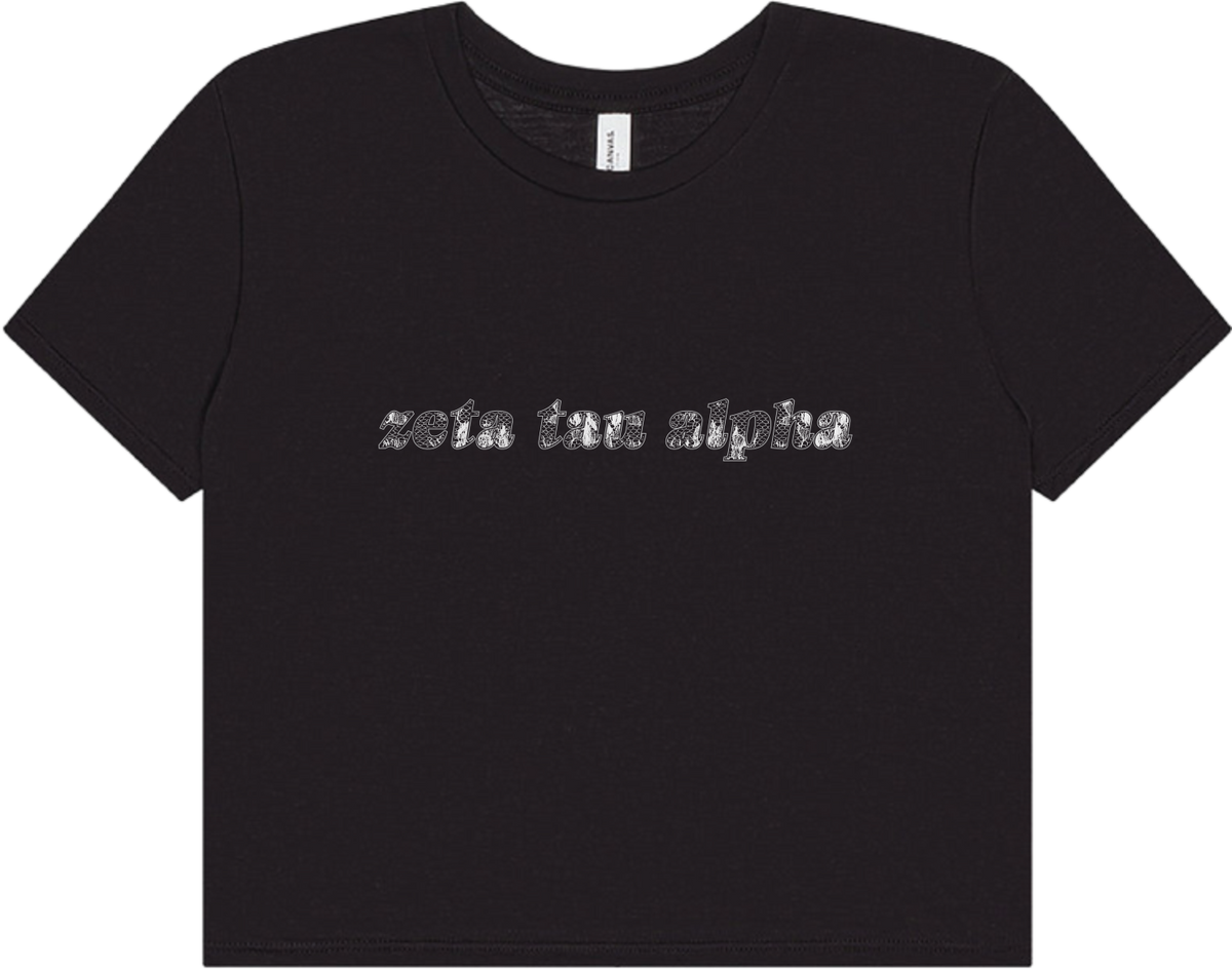 Zeta Tau Alpha cropped tee in black