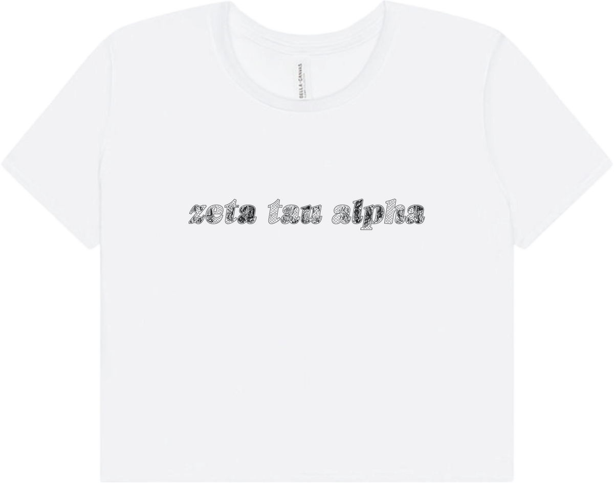 Zeta Tau Alpha cropped tee in white