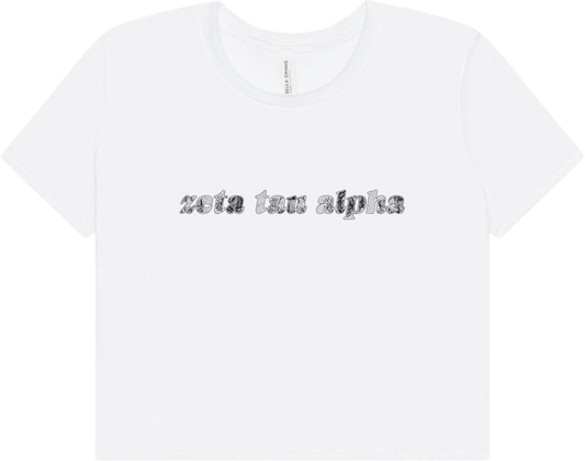 Zeta Tau Alpha cropped tee in white
