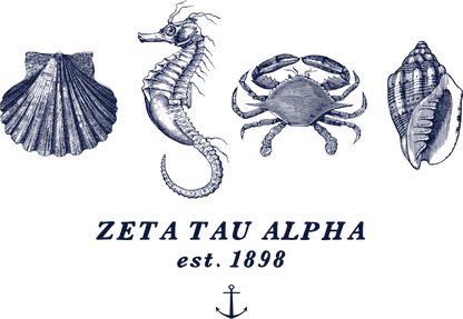 Zeta Tau Alpha Nautical Graphic T-Shirts