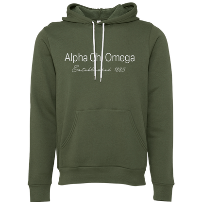 Alpha Chi Omega Embroidered Printed Name Hooded Sweatshirts