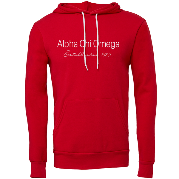 Alpha Chi Omega Embroidered Printed Name Hooded Sweatshirts