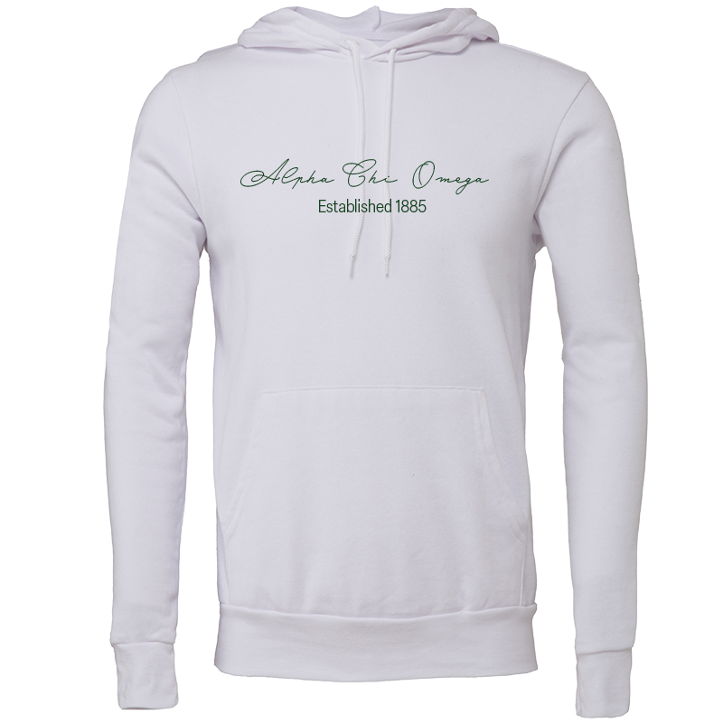Alpha Chi Omega Embroidered Scripted Name Hooded Sweatshirts