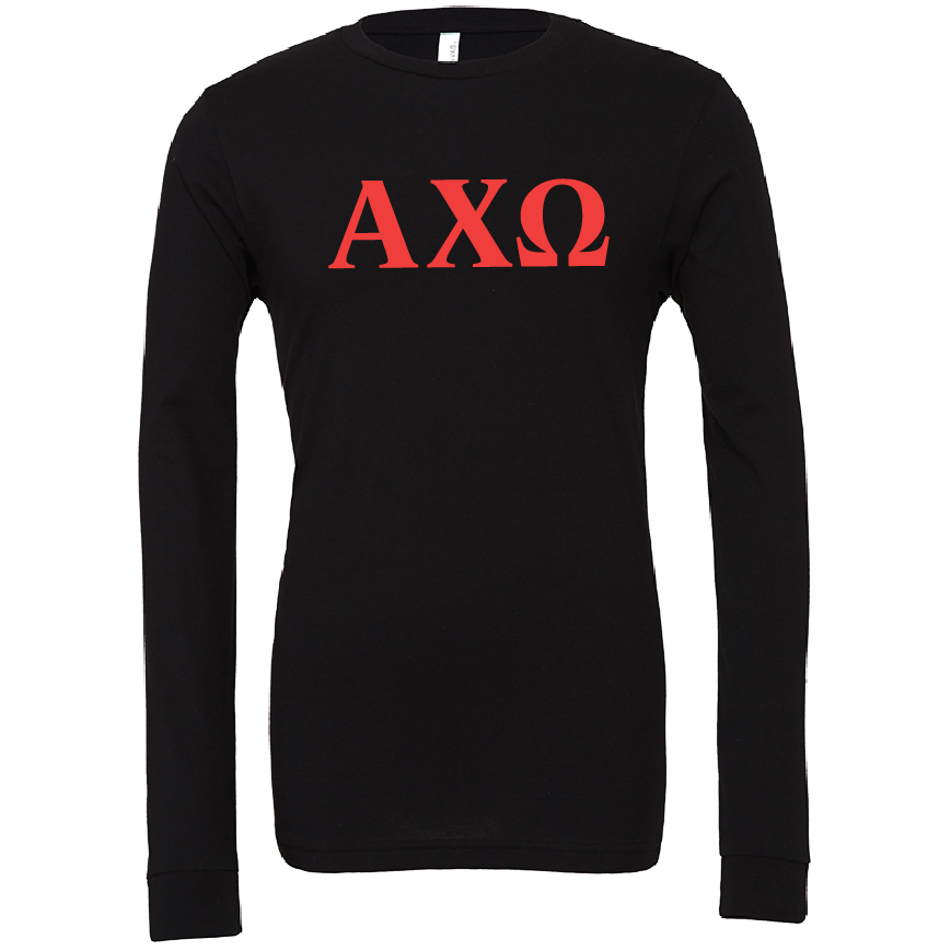 Alpha Chi Omega Lettered Long Sleeve T-Shirts