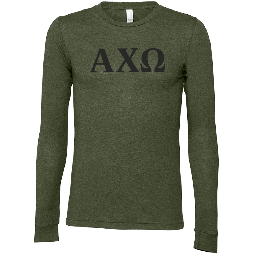 Alpha Chi Omega Lettered Long Sleeve T-Shirts