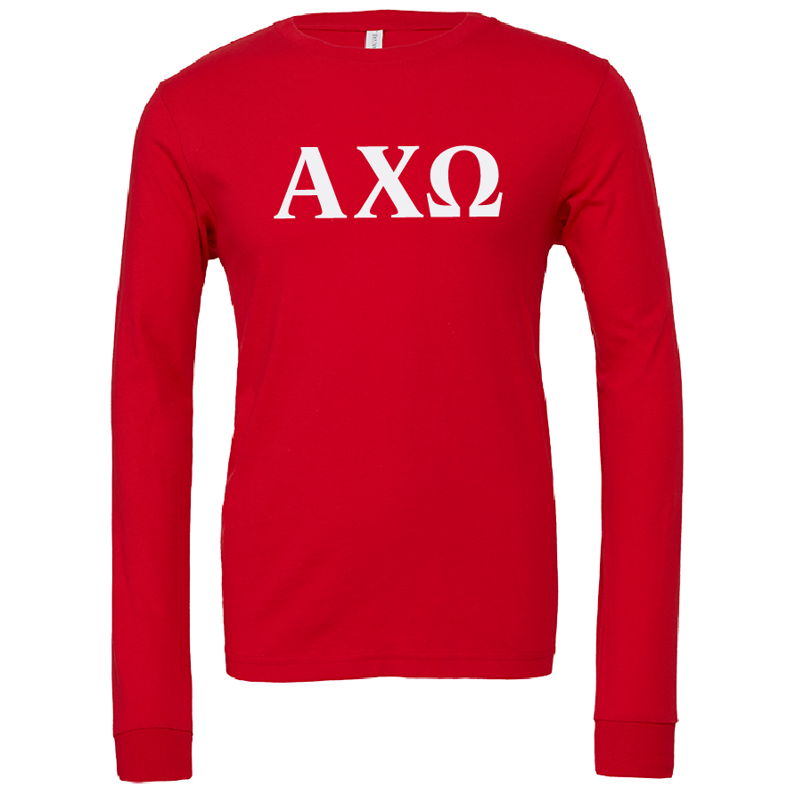 Alpha Chi Omega Lettered Long Sleeve T-Shirts