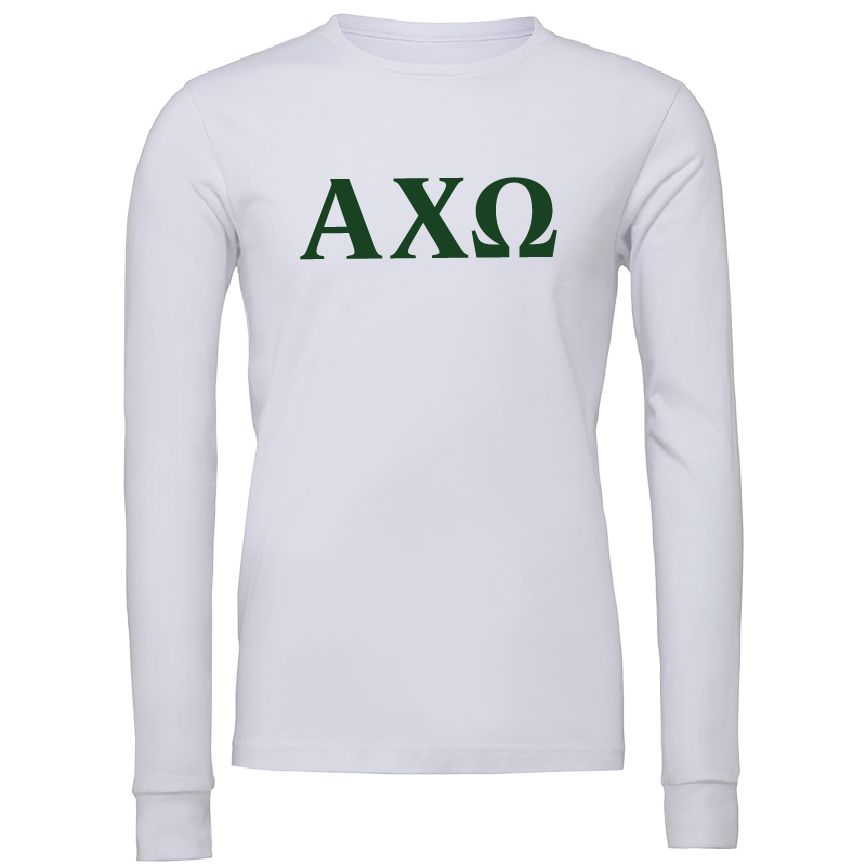 Alpha Chi Omega Lettered Long Sleeve T-Shirts