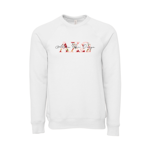Alpha Chi Omega Applique Letters Crewneck Sweatshirt