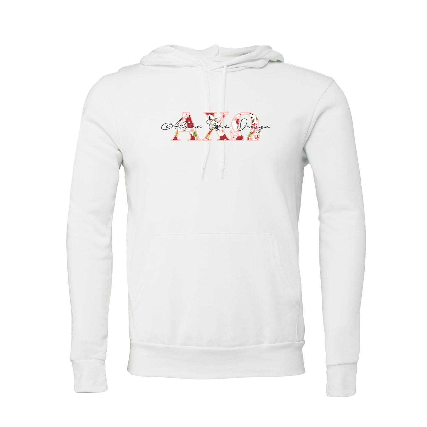 Alpha Chi Omega Applique Letters Hooded Sweatshirt