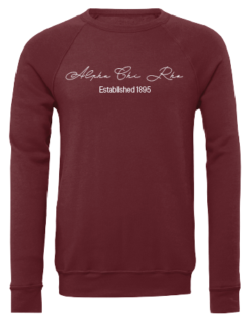 Alpha Chi Rho Embroidered Scripted Name Crewneck Sweatshirts
