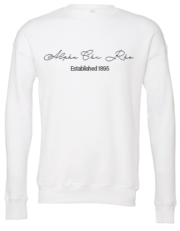 Alpha Chi Rho Embroidered Scripted Name Crewneck Sweatshirts